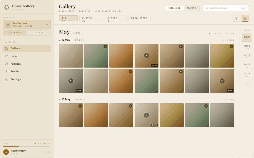 Gallery on desktop